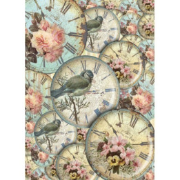 Papel De Arroz ESFERAS RELOJ AVES