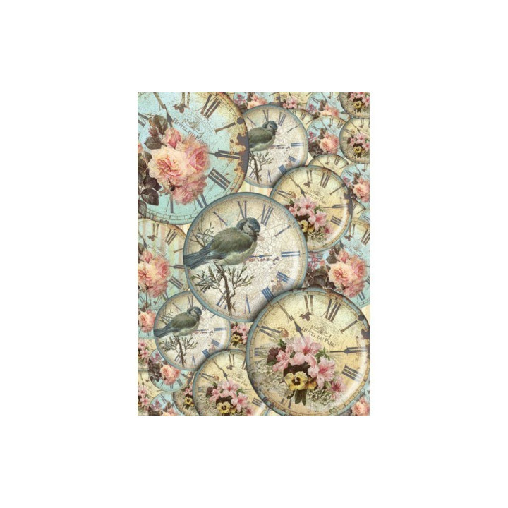 Papel De Arroz ESFERAS RELOJ AVES