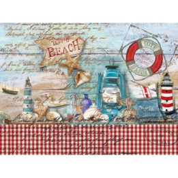 Papel De Arroz FONDO MARINO LETRAS BEACH