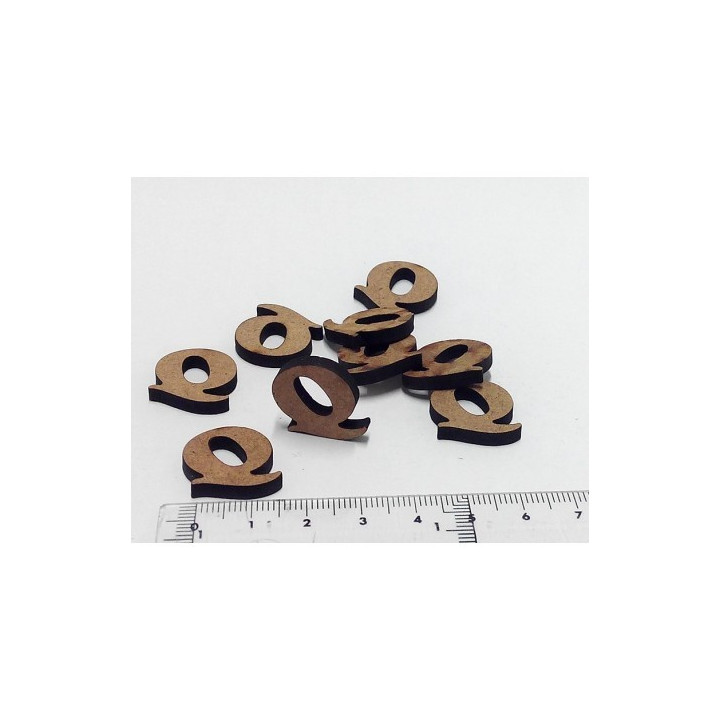 Silueta en DM -Q- Mini letra 1.5 cm DM.