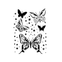 Stencil MARIPOSAS Y ESTRELLAS 21x30
