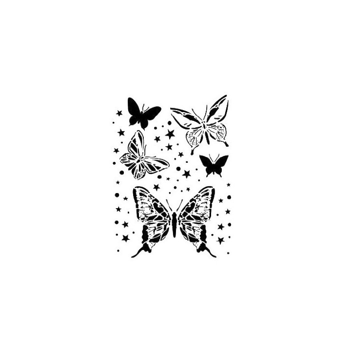 Stencil MARIPOSAS Y ESTRELLAS 21x30