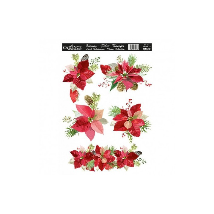 FT041 Transfer TELA Flowers 25x35