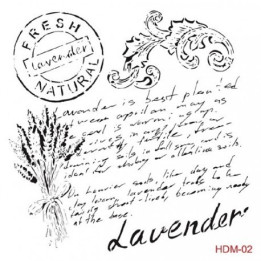 Stencil TEXTO LAVENDER 02 25x25cm