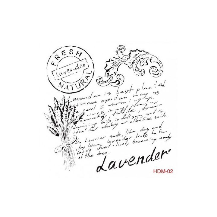 Stencil TEXTO LAVENDER 02 25x25cm