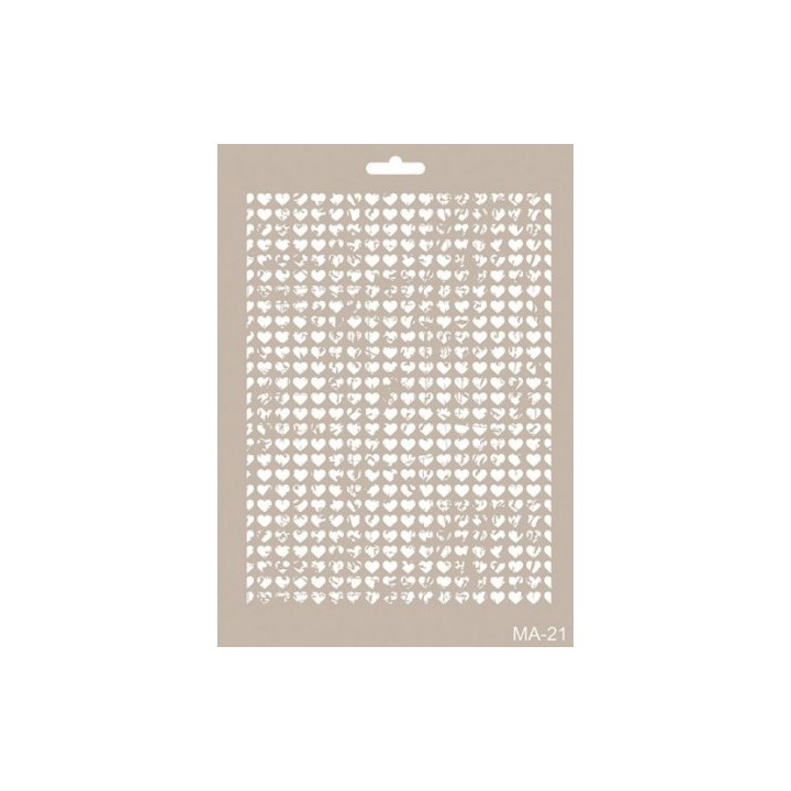 Stencil Mix Media MALLA CORAZONES