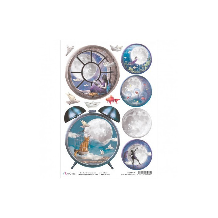 Rice Paper A4 Moon & Me Alarm Clock