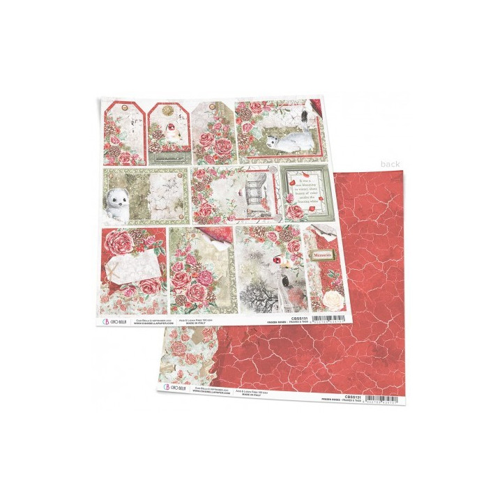 Frozen Roses Frames & Tags Paper Sheet 12x12