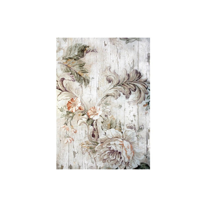 Papel de arroz flores grises