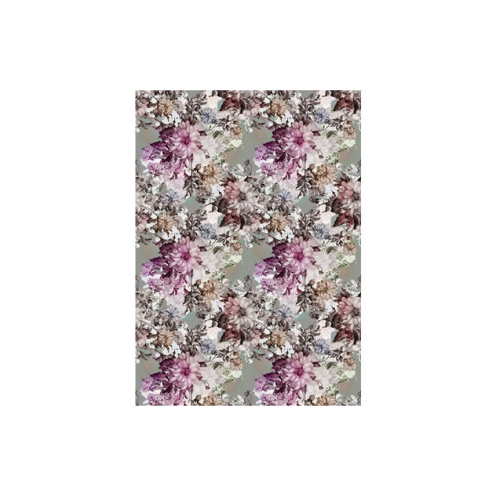 Papel De Arroz FLORES SOBRE FONDO GRIS