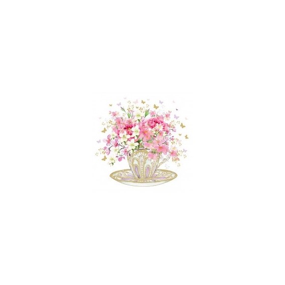 Servilletas 33x33 cm - Tea Cup Blossoms 33x33 cm