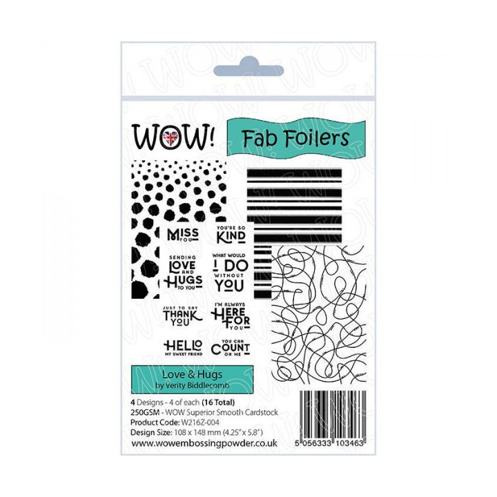 Wow Fab Foilers - Love & Hugs By Verity Biddlecomb