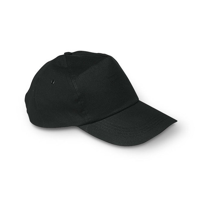 Gorra de 5 panells negre en microfibra/polièster