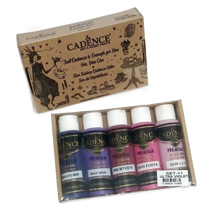 Conjunto 5 Acrílicos PREMIUM Cadence ULTRAVIOLET