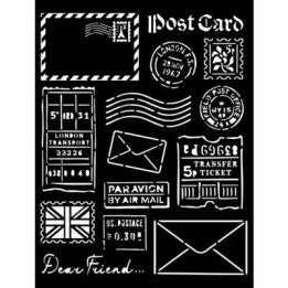 Stencil Stamperia 20x25 cms Our way post card