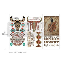 Wild West 6x12 Inch Decor Transfers