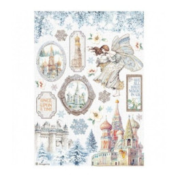 Papel arroz A4 Winter Tales Castillo- Stamperia