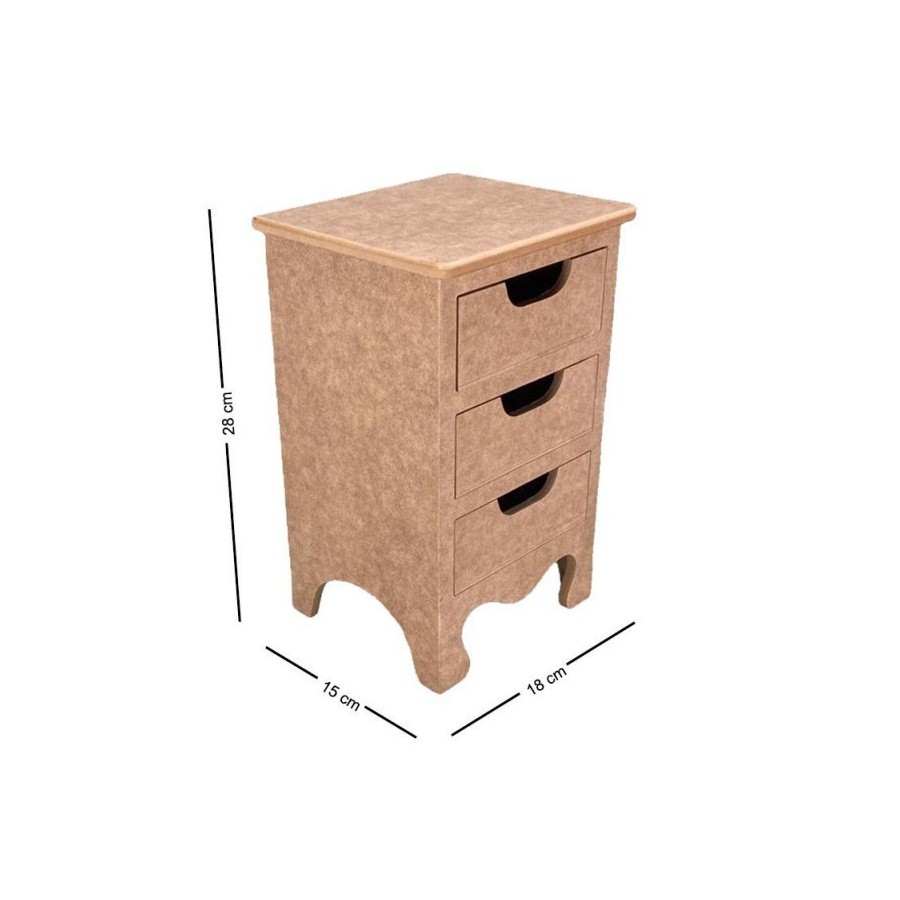 Mueble 3 cajones de madera