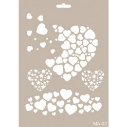 Stencil Mixed Media 030 Corazones.**