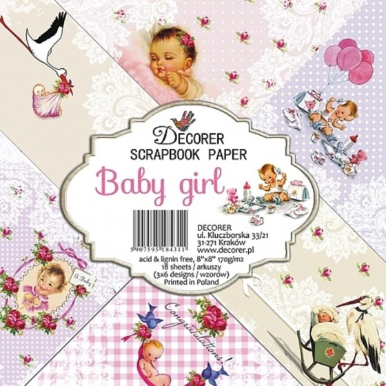 Baby girl 8x8 Inch Paper Pack (DECOR-B33-431)