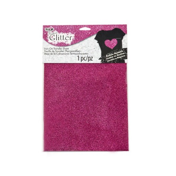 Iron-On Transfer Sheets Fashion Glitter Pink (1pcs) (32477)