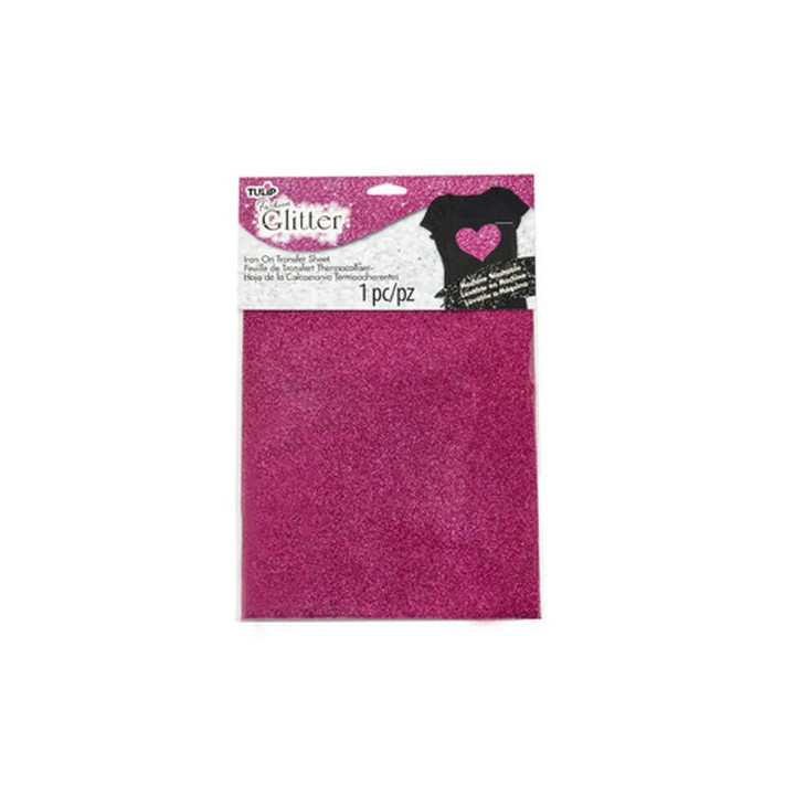 Iron-On Transfer Sheets Fashion Glitter Pink (1pcs) (32477)
