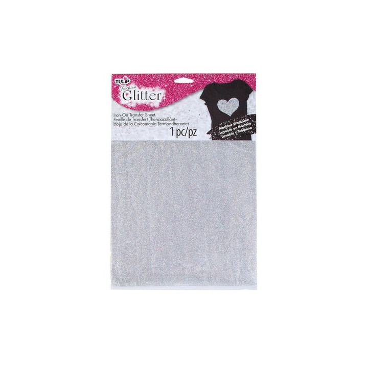 Iron-On Transfer Sheets Fashion Glitter Silver (1pcs) (32475)