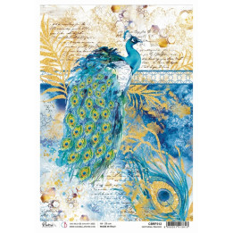 Rice Paper A4 Piuma Golden Blue Cobalt