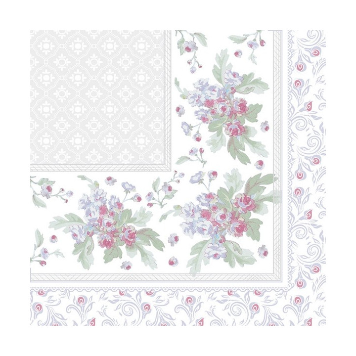 Servilletas 33x33 cm - Leaves Ornamento Frame with Damasc Pattern
