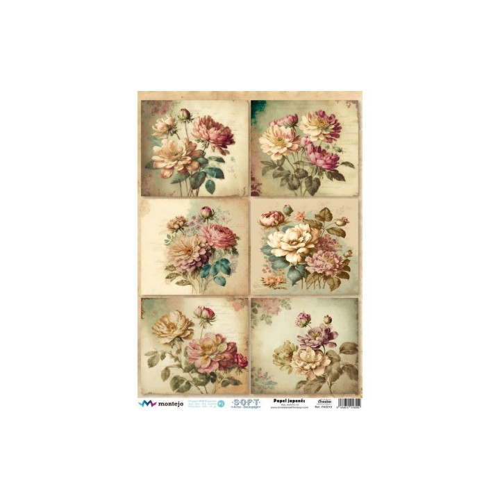 Papel De Arroz SOFT A3 FLORES VINTAGE 5