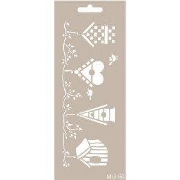 Stencil Mixed Media 050 Pajareras-
