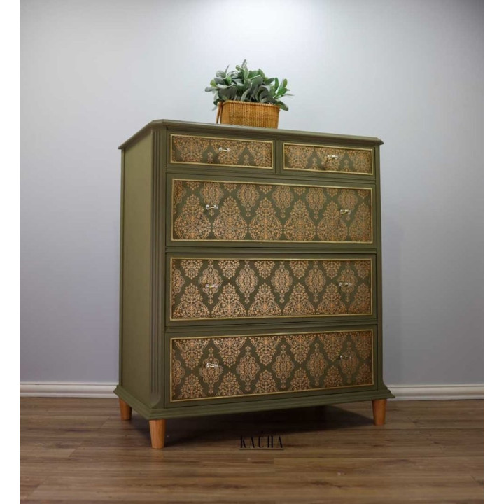 Kacha Gold damask 24x35 Inch Decor Transfers