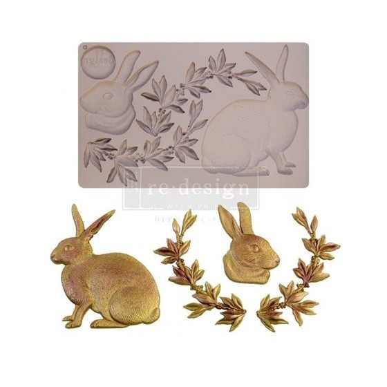 Re-Design with Prima Meadow Hare 5x8 Inch Mould*