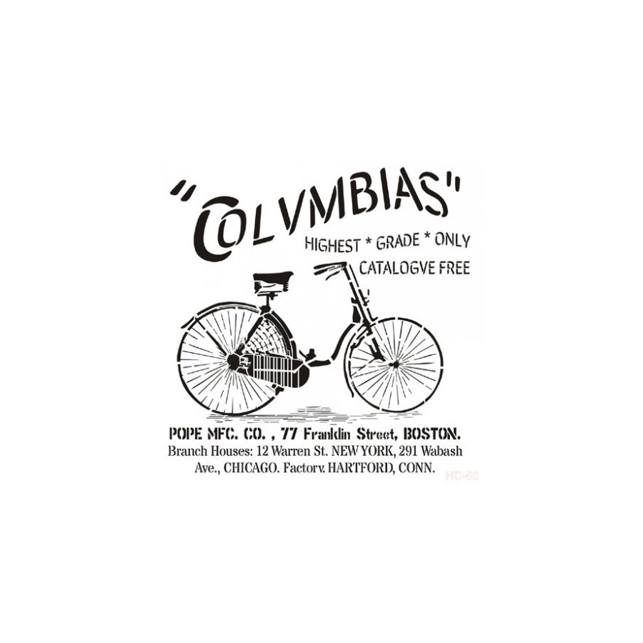 Stencil Bici columbias45x45cm