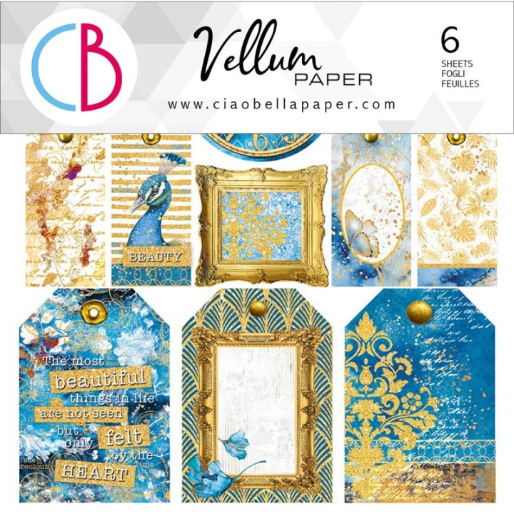 Vellum Indigo Fussy Cut 6"x6" 6/Pkg***