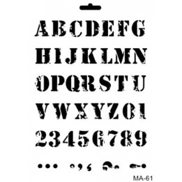 Stencil Mix Media 061 LETRAS CARGO SERIF