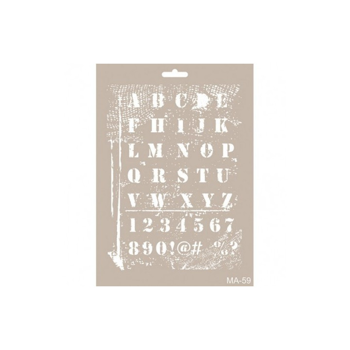 Stencil Mix Media 059 LETRAS DISTRESS