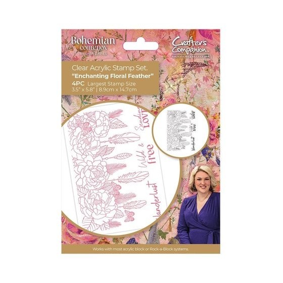 Bohemian Collection Clear Stamp Enchanting Floral Feather*