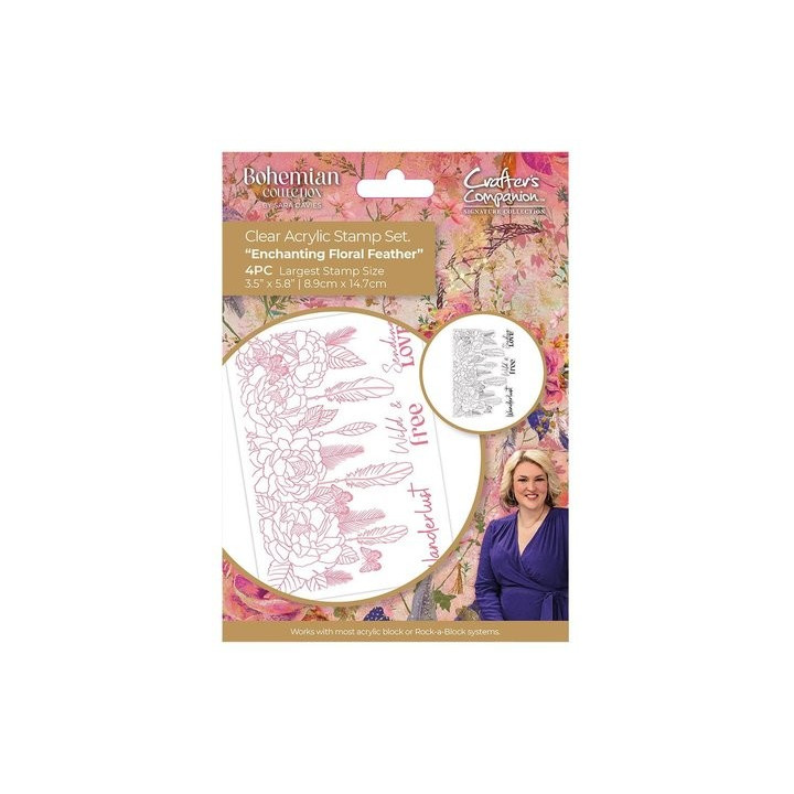 Bohemian Collection Clear Stamp Enchanting Floral Feather*