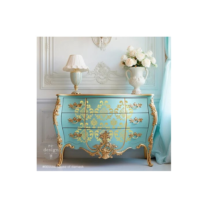 Kacha Gold damask 24x35 Inch Decor Transfers