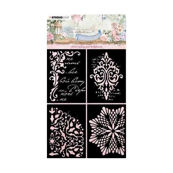 Stencil Romantic Moments Mask Artist Trading Card Backgrounds*