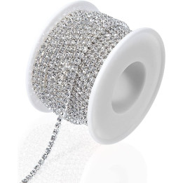 Cadena de cristal con diamantes de imitación de 10 x 2,8mm