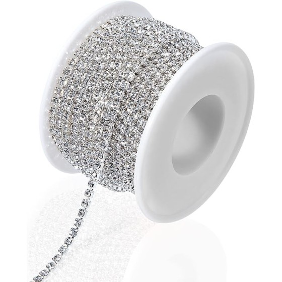 Cadena de cristal con diamantes de imitación de 10 x 2,8mm