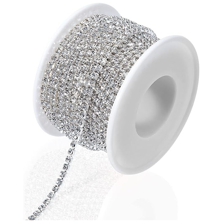 Cadena de cristal con diamantes de imitación de 10 x 2,8mm