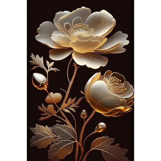 Golden Bloom 1 - Mint Decoupage Paper G.-