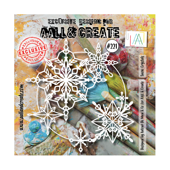 Stencil 6x6 Inch Snow Crystals (AALL-PC-221)*