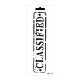 Stencil Mix Media 072 CLASSIFIED 10x25