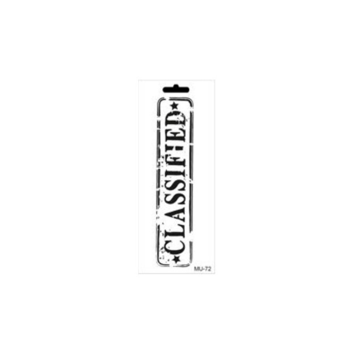 Stencil Mix Media 072 CLASSIFIED 10x25