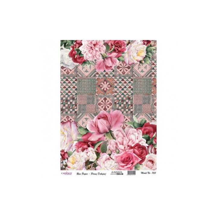 Papel De Arroz 733 COLLAGE FLORES