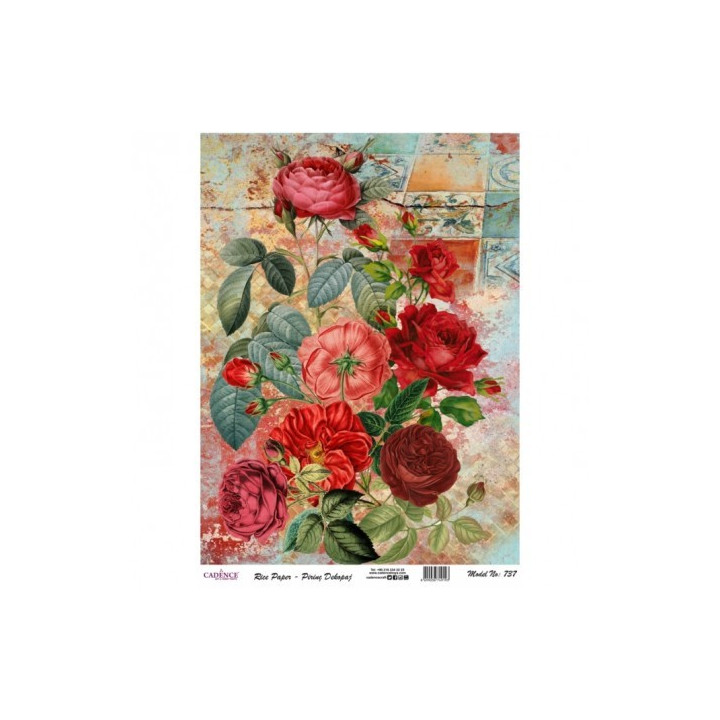 Papel De Arroz 737 COLLAGE FLORES